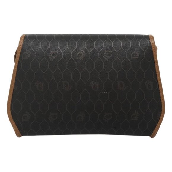 Christian Dior Honeycomb Canvas Shoulder Bag PVC Black - Picture 3 of 16